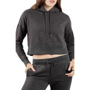 90 Degree by Reflex Charcoal Cropped Hoodie‎ Size Medium New with Tags